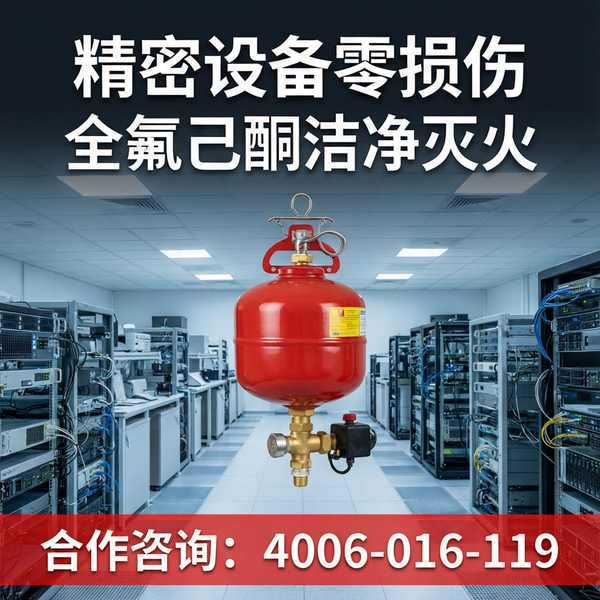 淄博张店区网络机房万霖瓶组式感温自动全氟己酮灭火装置应用