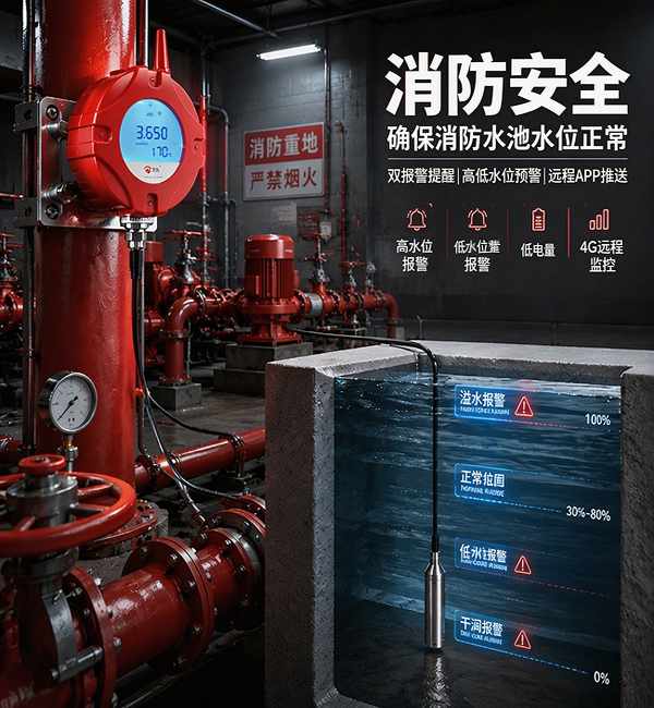 梁山水箱液位超限联动控制工程 梁山万霖4G液位计应用