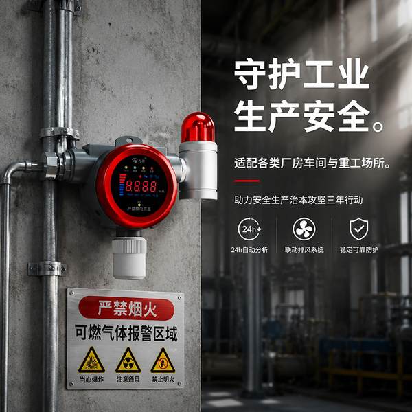 惠州热力站4G燃气报警器燃气切断 惠州热力站万霖4G燃气报警器应用