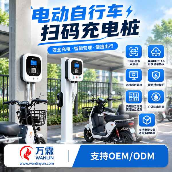 扫描充电桩南通充电场景实拍 扫描充电桩实拍 — 南通小区车棚与物业集中充电场景